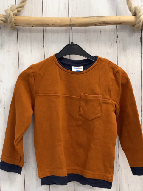 Pullover Gr. 116  ocker blauer Bund