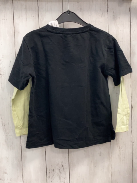 reserved Langarmshirt Gr. 116  schwarz hellgelbe Ärmel