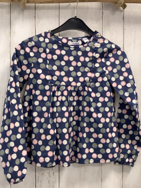 Okaidi  Bluse  Gr. 134  blau bunte Punkte 