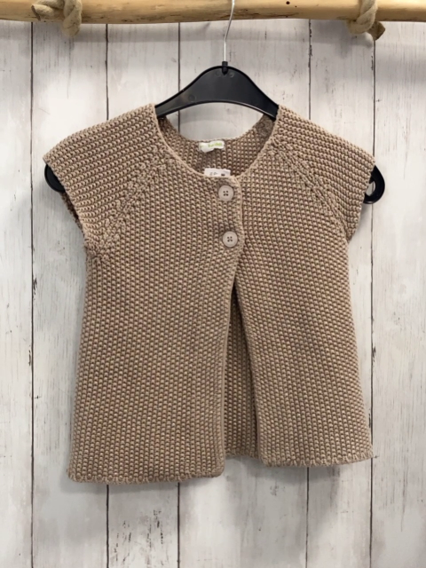 Vertbaudet  Weste  Gr. 128  hellbraun mit silber Glitzer 