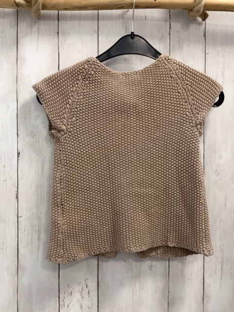 Vertbaudet  Weste  Gr. 128  hellbraun mit silber Glitzer 