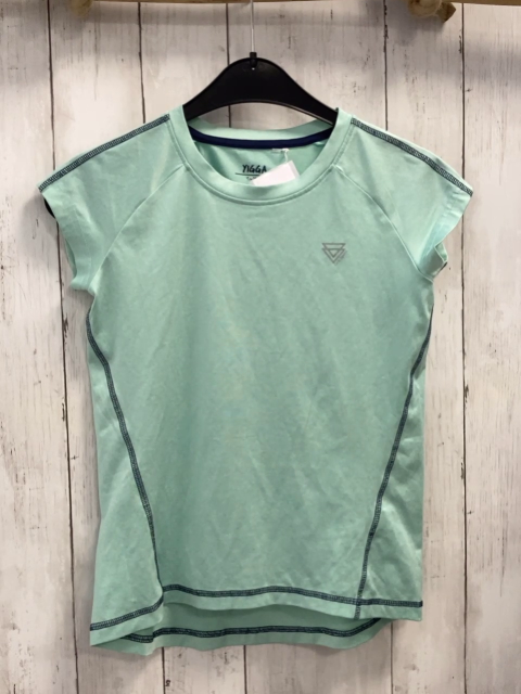  Sportshirt  Gr. 140  mint blaue Nähte 