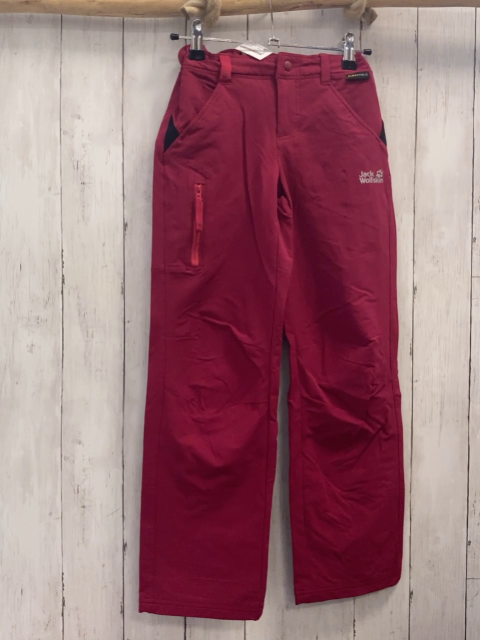 Jack Wolfskin  Funktionshose  Gr. 140  rot hellrote Reißverschlsse 