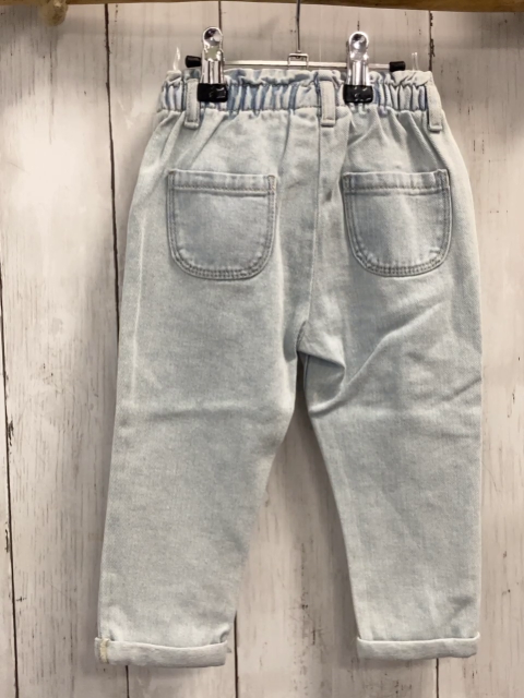   Hose  Gr. 86  hellblau Jeans gestickte Blumen Gummizugbund 