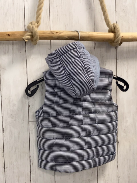   Weste  Gr. 86  blau weiße Streifen Kapuze braune Applikationen + Knebelknöpfe 