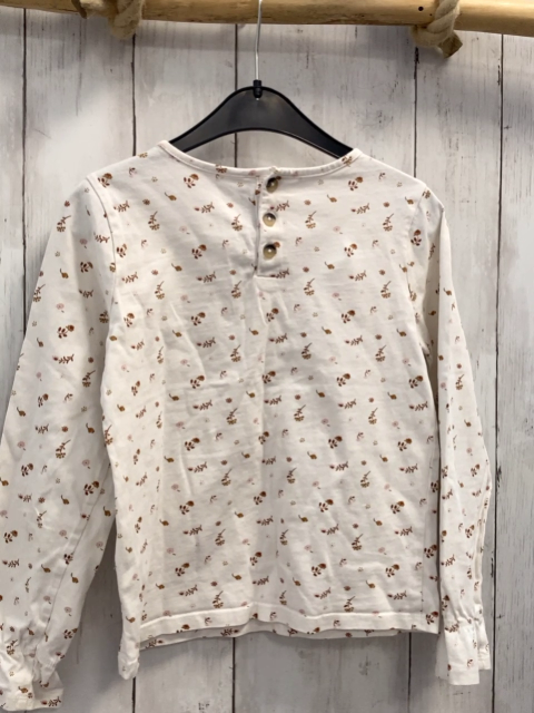 sergent major Langarmshirt Gr. 128  weiß Blumen Pailettenschrift