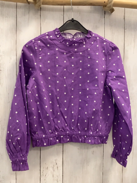  Bluse Gr. 128  lila weiße Punkte