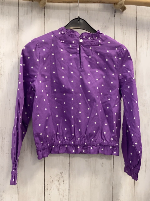  Bluse Gr. 128  lila weiße Punkte