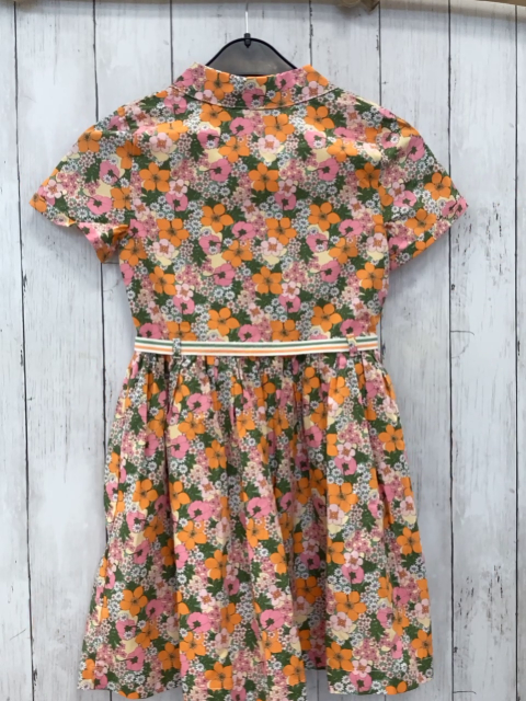 Sergent Major  Kleid  Gr. 134  grün orange rosa pink weiße Blumen gestreifter Gürtel 