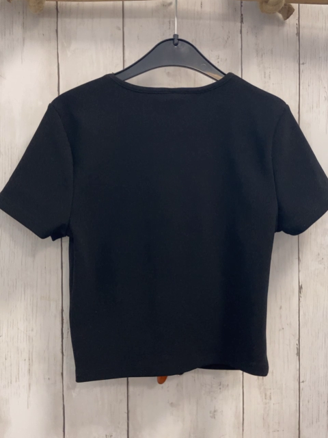 neu  H&M  T-Shirt  Gr. 158/164  schwarz mit Metallbügel am Saum NP 15,99 € 