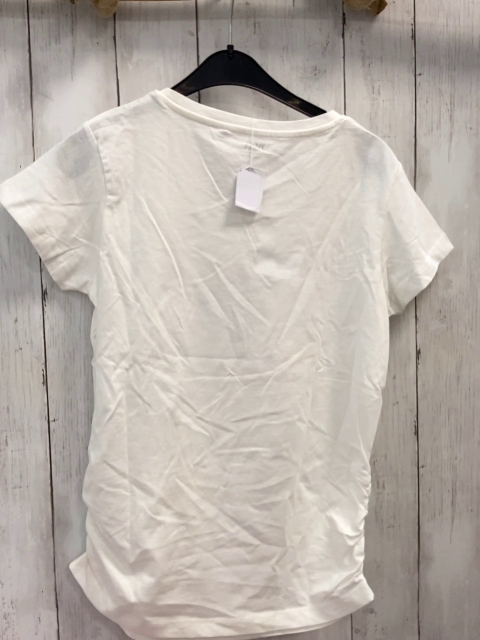 neu  T-Shirt Gr. 158/164  weiß Blumen Schrift mit Pailetten 
