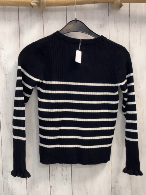 H&M  Pullover  Gr. 134/140  schwarz weiße Streifen Rippen 