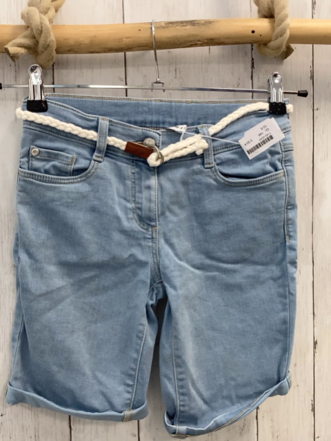   Shorts  Gr. 146  blau Jeans Umschlag weißer Grütel 