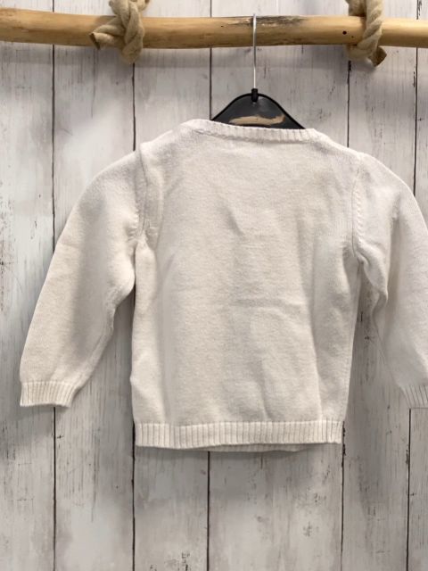 Vertbaudet  Pullover  Gr. 86  weiß Strick brauner Bär 