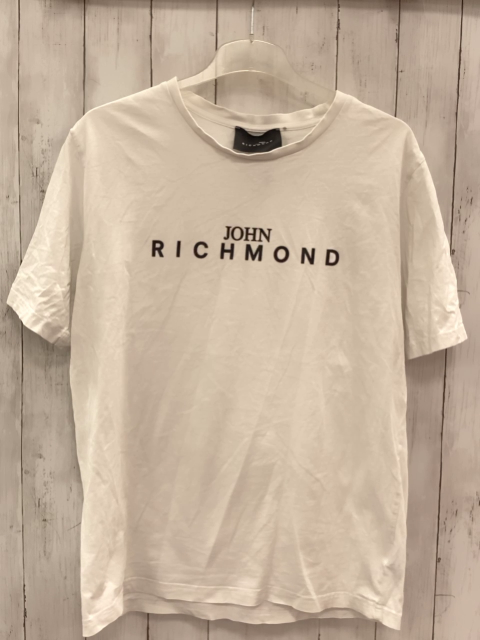 John Richmond  T-Shirt  Gr. 170/176  weß schwarze Schrift 