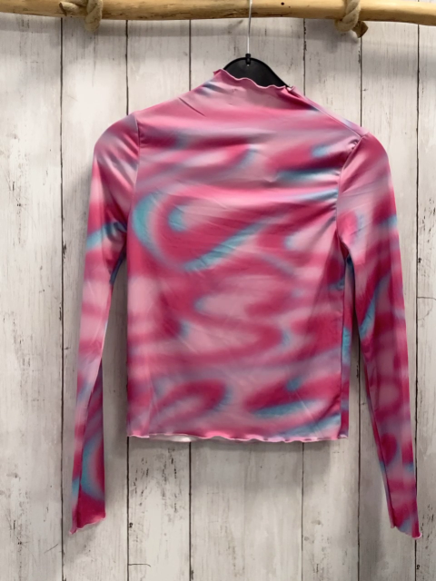 H&M Langarmshirt  Gr. 158  pink hellblau gemustert 