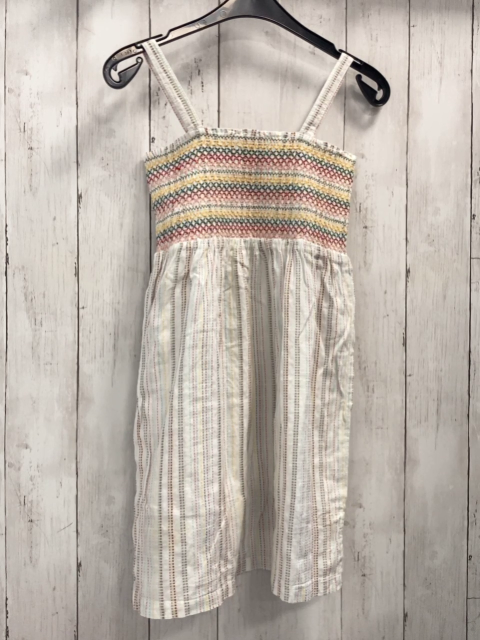 Lefies  Kleid  Gr. 140  weiß bunte Ziernähte + Strihe 