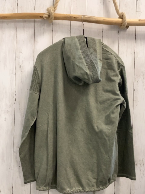   Sweatjacke  Gr. 164  kiwi Kapuze Schrift mit golden + silber Glitzer 