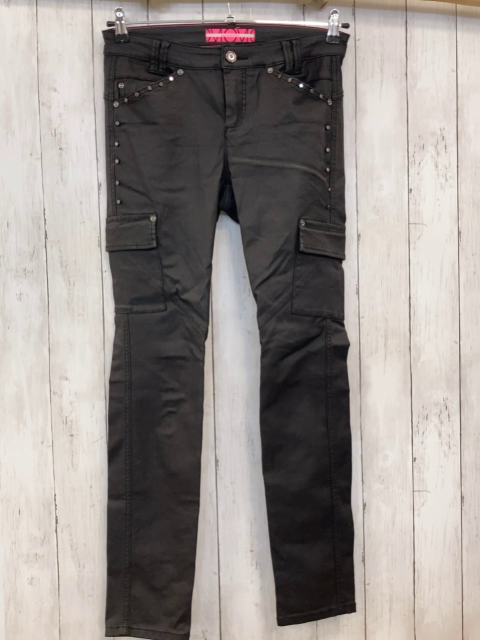 Street One  Hose  Gr. 36/30  schwarz graue Nieten Kunstleder