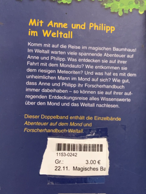 Magisches Baumhaus  Buch Mit Anne und Philipp im Weltall 