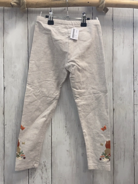   Leggings  Gr. 116  hellgrau Rehe mit Glitzerblumen 