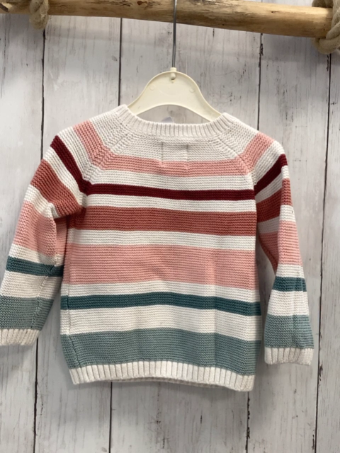   Pullover  Gr. 80  weiß rosa weinrot mint petrol Streifen Strick