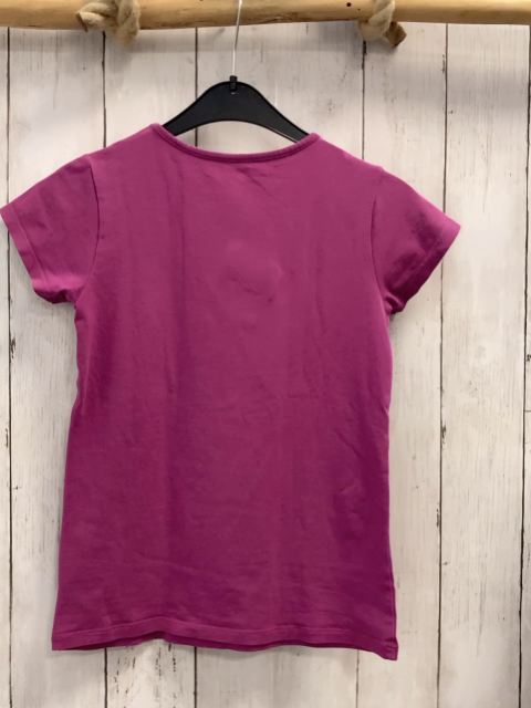 Jako-o  T-Shirt  Gr. 128  pflaume Pferdekopf aus silber Pailetten 