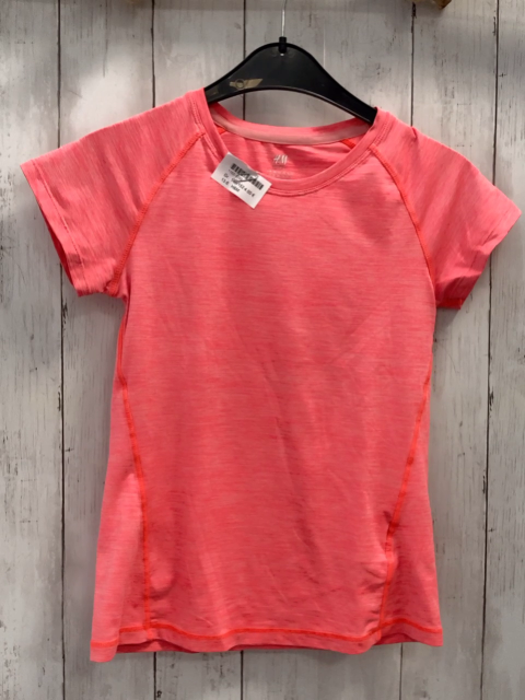 H&M  Sportshirt Gr. 146/152  neonrot weiß meliert 