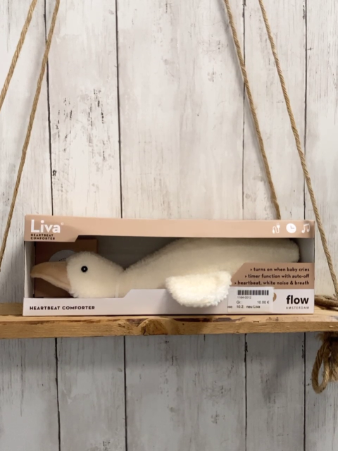 neu Liva  Plüschspielzeug weiße Ente Heartbeat Comforter 
