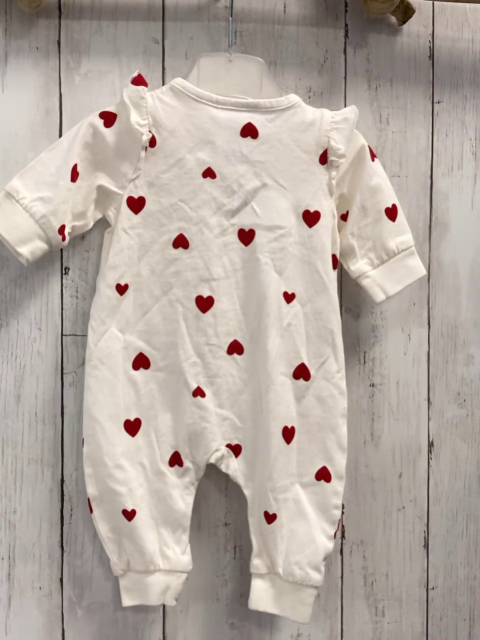 H&M Schlafanzug  Gr. 56  weiß rote Herzen Rüschen 