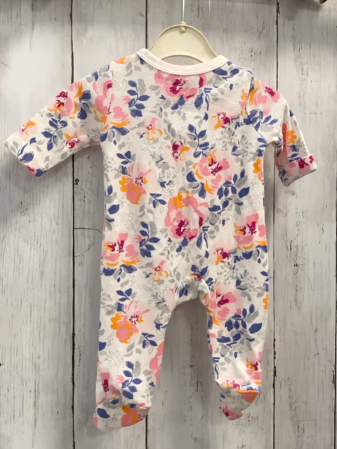   Schlafanzug  Gr. 50  weiß Blumen mit Reißverschluss 