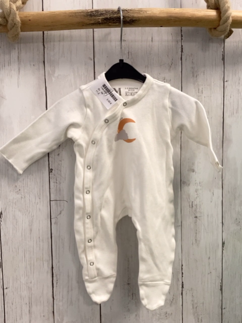   Schlafanzug  Gr. 56  weiß Mond Wolke 