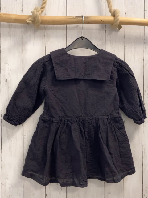 H&M  Kleid  Gr. 98  grau Struktur Kragen 