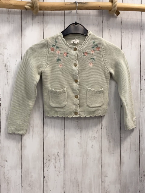 Newbie  Strickjacke  Gr. 98  mint gestickte Blumen 
