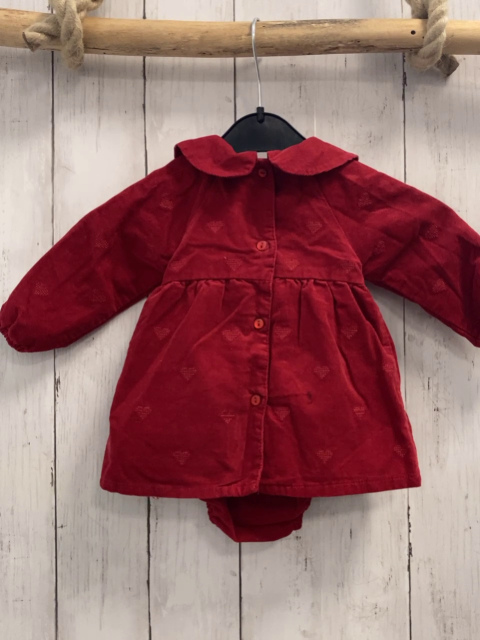 zara Kleid Gr. 68  rot Kord Bodyunterteil