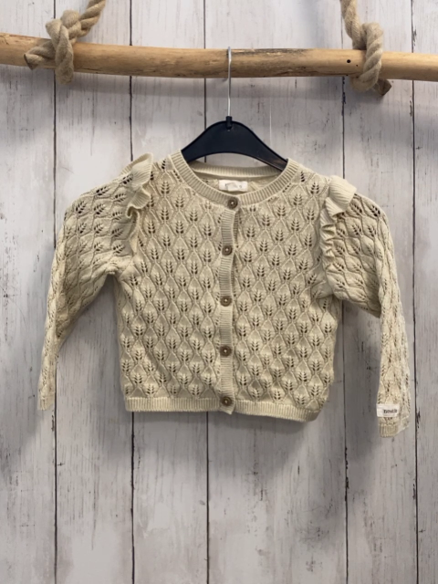 newbie Strickjacke Gr. 74  beige Lochmuster