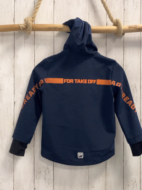 S´Oiver  Softshelljacke  Gr. 116  blau hellblaue Rieißverschlüss + hellblaues Futter orange schrft 