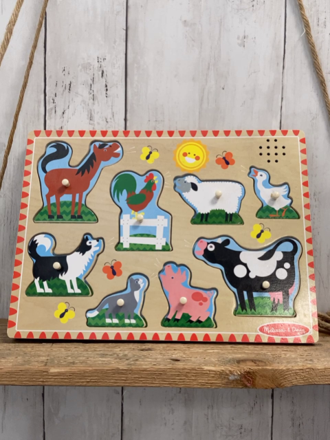 Melissa & Doug  Holzspielzeug  Soundpuzzle Bauernhoftiere 