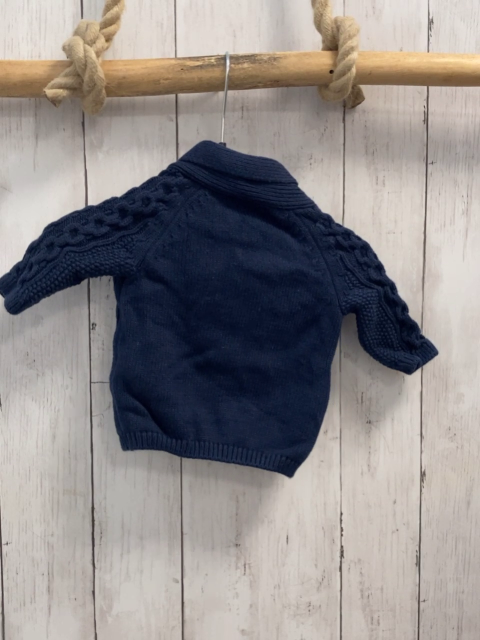 Next  Strickjacke  Gr. 62  blau Zöpfe 