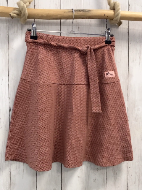 No No  Rock Gr. 152  hellbraun grau rosa Druck 