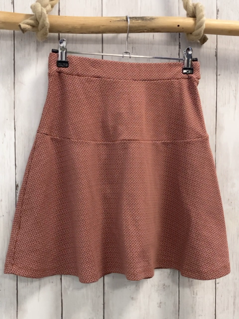 No No  Rock Gr. 152  hellbraun grau rosa Druck 