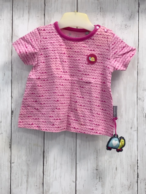 Sigikid  T-Shirt  Gr. 62  rosa pink Wellenstreifen + Bund 