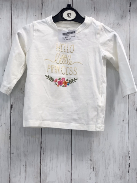 Name it  Langarmshirt  Gr. 68  weiß goldene glänzende Schrift Blumen 