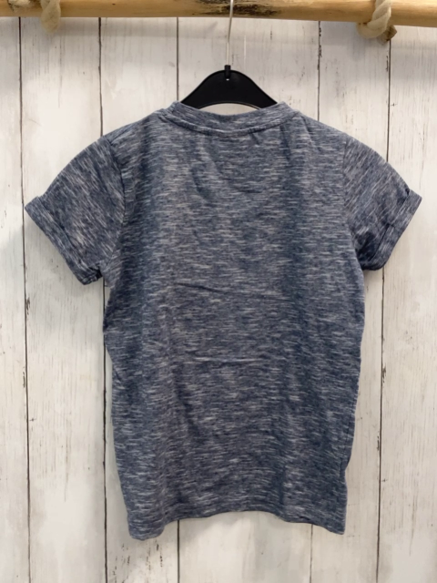   T-Shirt  Gr. 122  blau hellgraue Streifen Wackelbild Paw Patrol bunte Schrift 