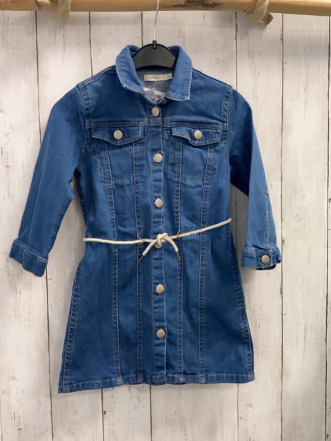Sfera  Kleid  Gr. 122  blau Jeans mit weiß goldenem Gürtelband 