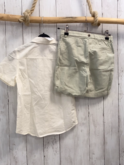 2tlg H&M Shorts + Sommerhemd Gr. 122  mint Bund verstellbar + weiß