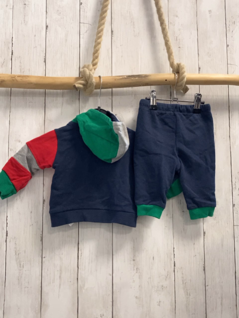 2tlg Chicco Sweatjacke + Jogginghose  Gr. 62  grau blau rot grün Schrift 