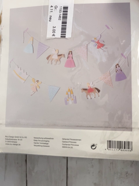 neu Girlande  Wimpel Pferde Elfen Einhörner 