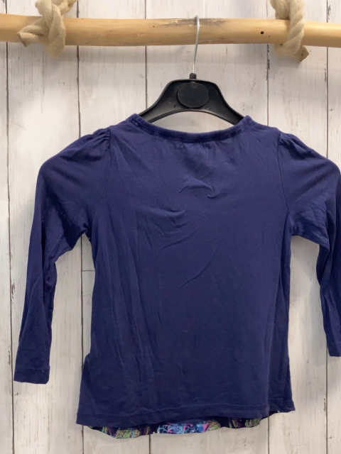 Monsoon  Langarmshirt  Gr. 104  blau Pferde Blumen mit Steinen + Pailetten 