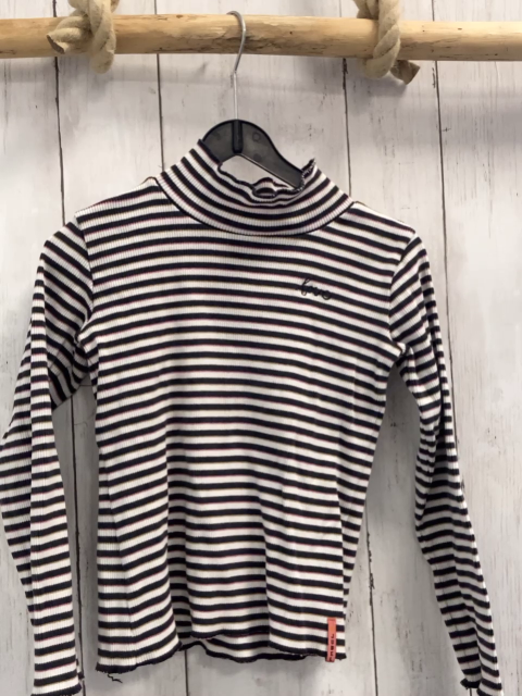 Jubel Pullover Gr. 128  weiß schwarz pink gelb gesteift Kragen